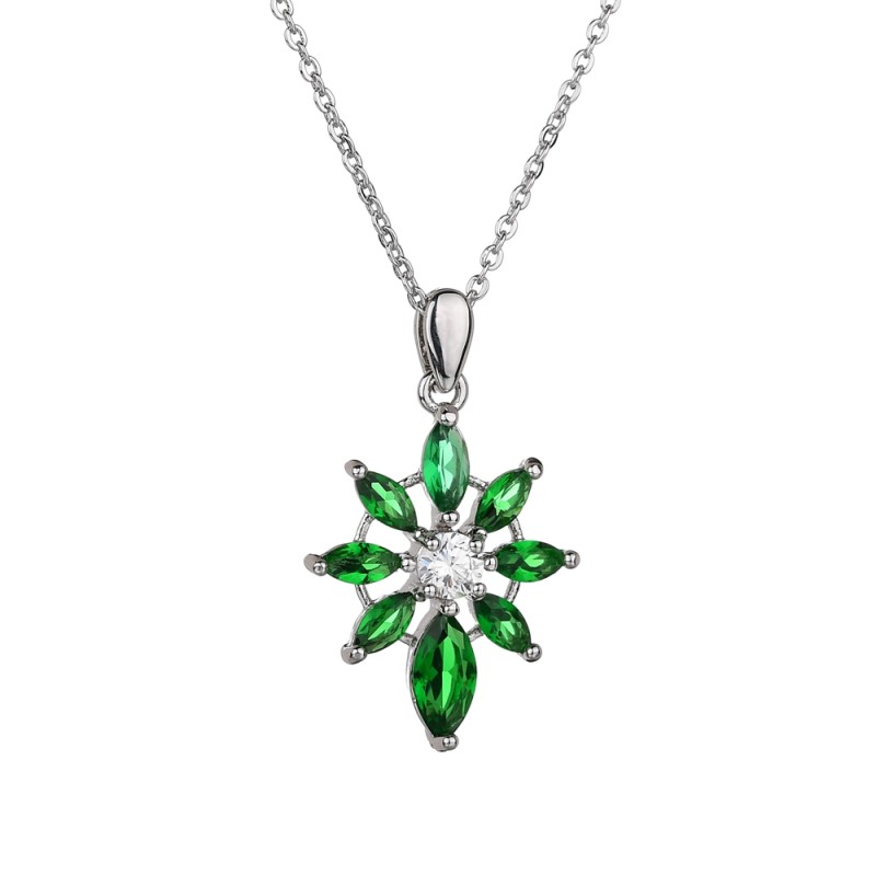 Set Argint Cu Green Force Cu Cristale Sw Emerald Verde