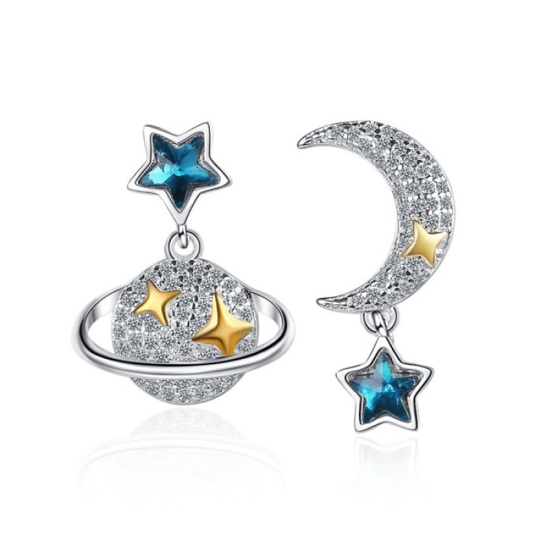 Cercei Argint Cristale Swarovski Luna Si Stele