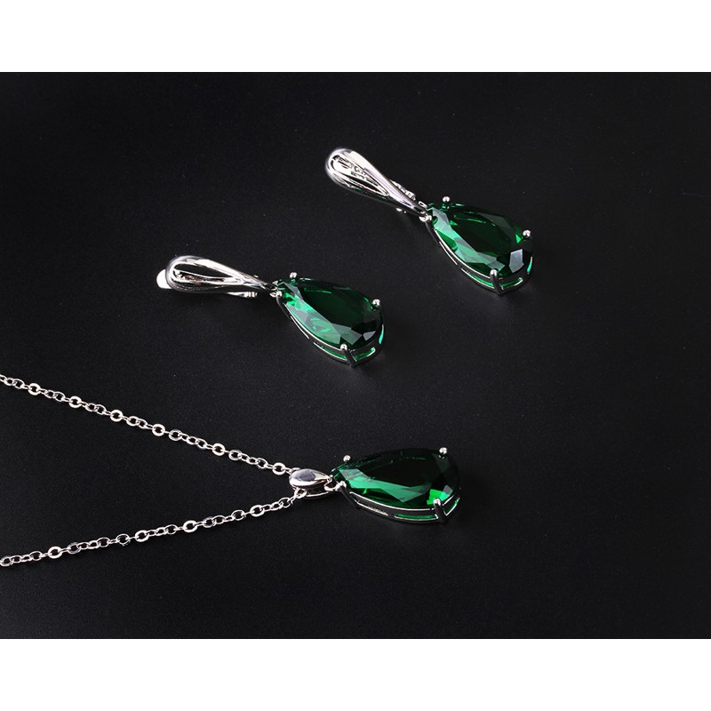 Set Argint Drop Emerald Velvet