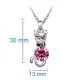 SET ARGINT FEMEI LANTISOR PANDANTIV SI CERCEI MODEL PISICA CU ELEMENTE SWAROVSKI ROZ