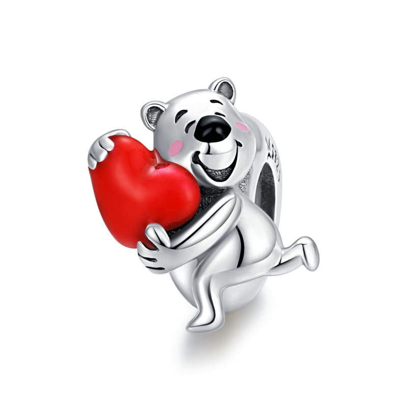 Charm Argint tip Talisman Pandora Inima Teddy Bear Ursulet
