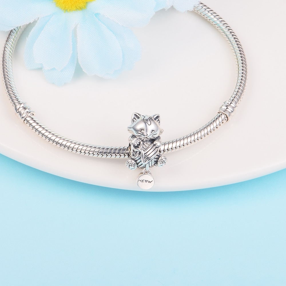 Fit-Pandora-Bracelets-Kitten-Yarn-Ball-Charm-Original-925-Sterling-Silver-Beads-for-Jewelry-Women-Gift